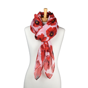 White Large Poppy Scarf