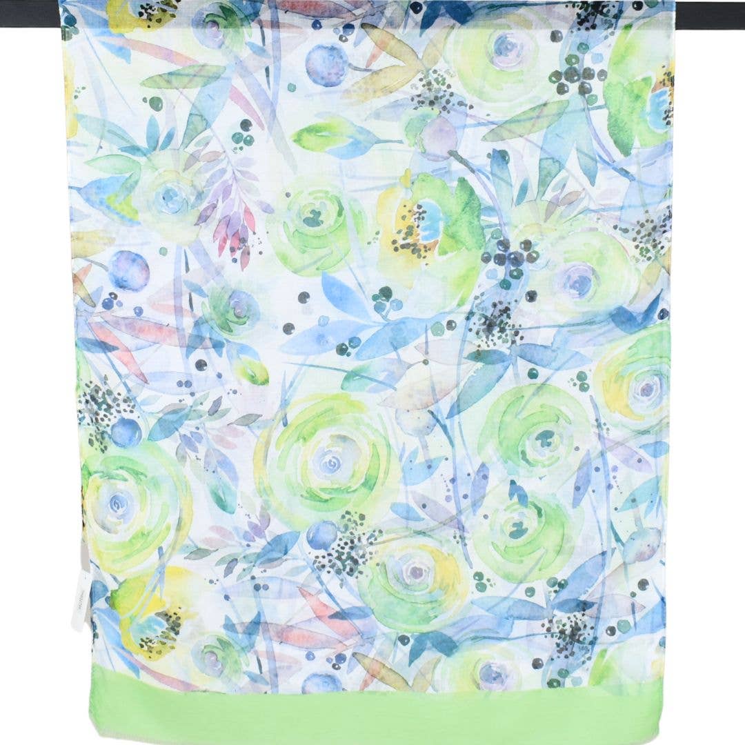 Green Botanical Bloom Scarf