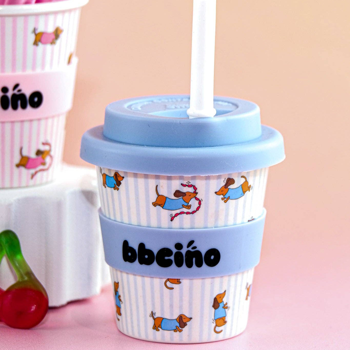Reusable Babycino Bamboo Cup Dash Blue (120ml)