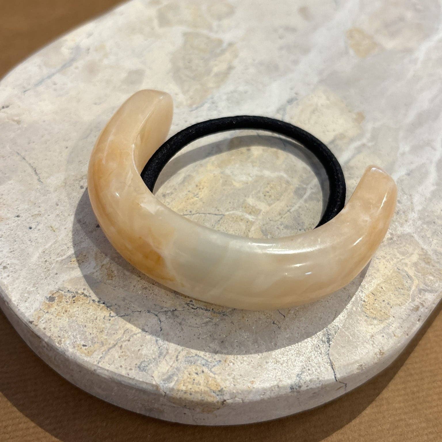 Crescent Resin Hair Cuff Tie Tortoise