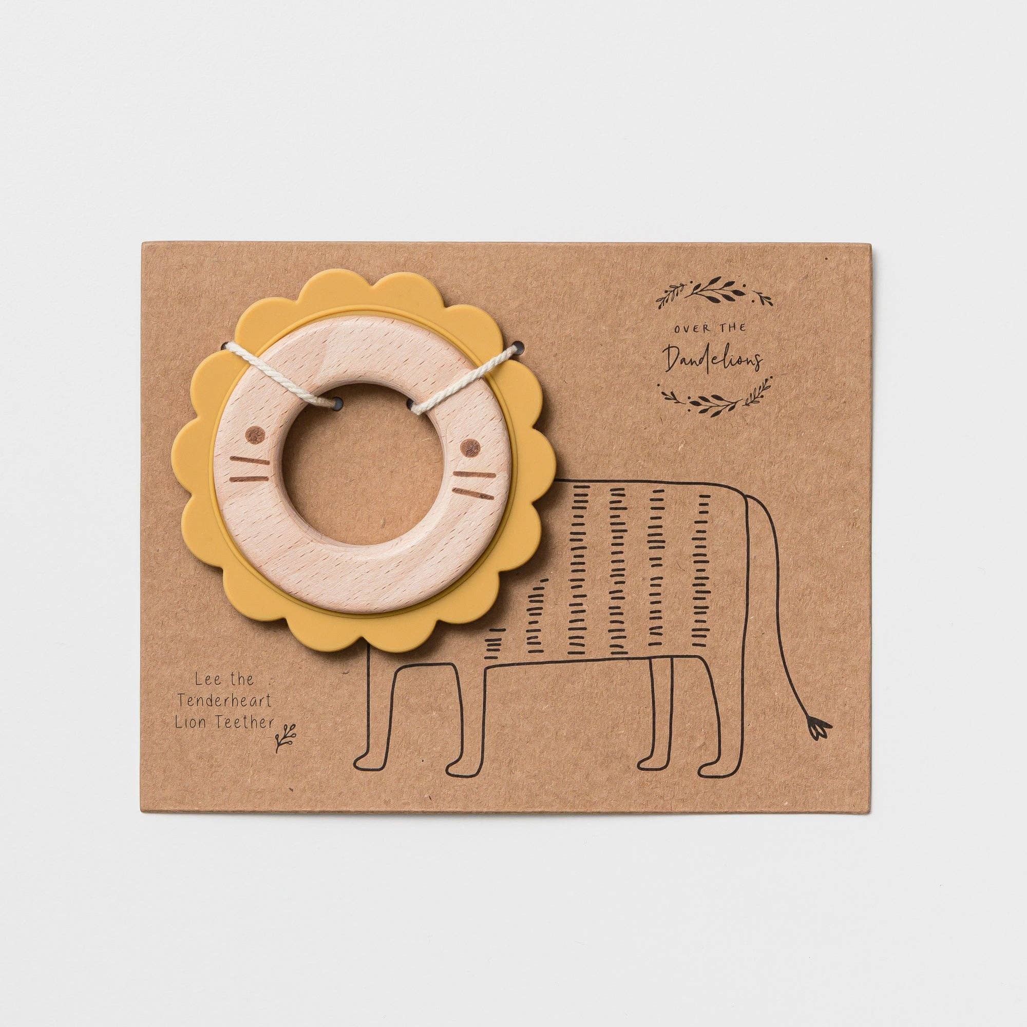 Lee The Lion Teether Wood & Silicone