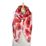 White Large Poppy Scarf