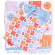 Kids Towel Poncho & Bag Daisy