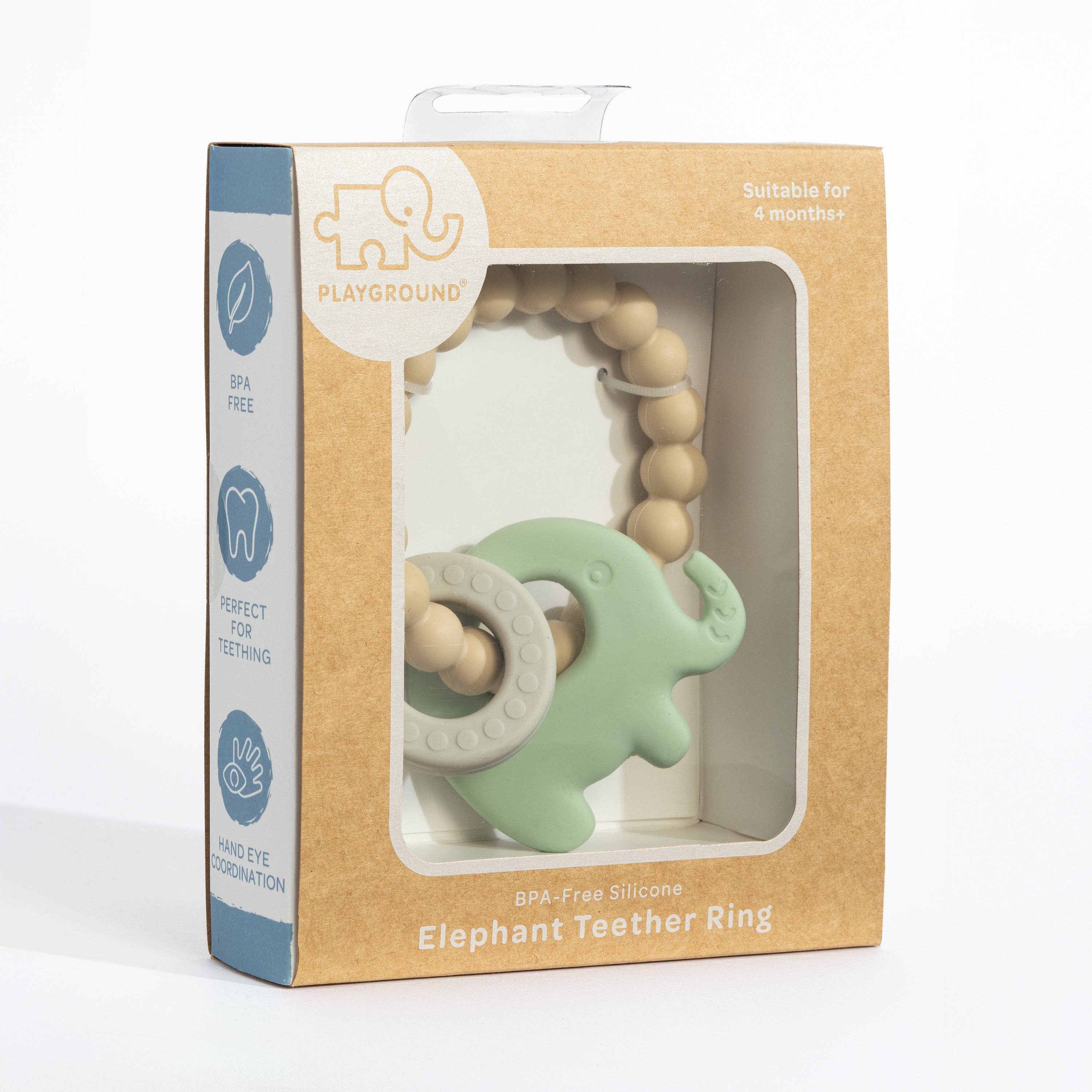 Silicone Elephant Teether Light Sage