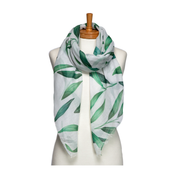 White Leaves Scarf