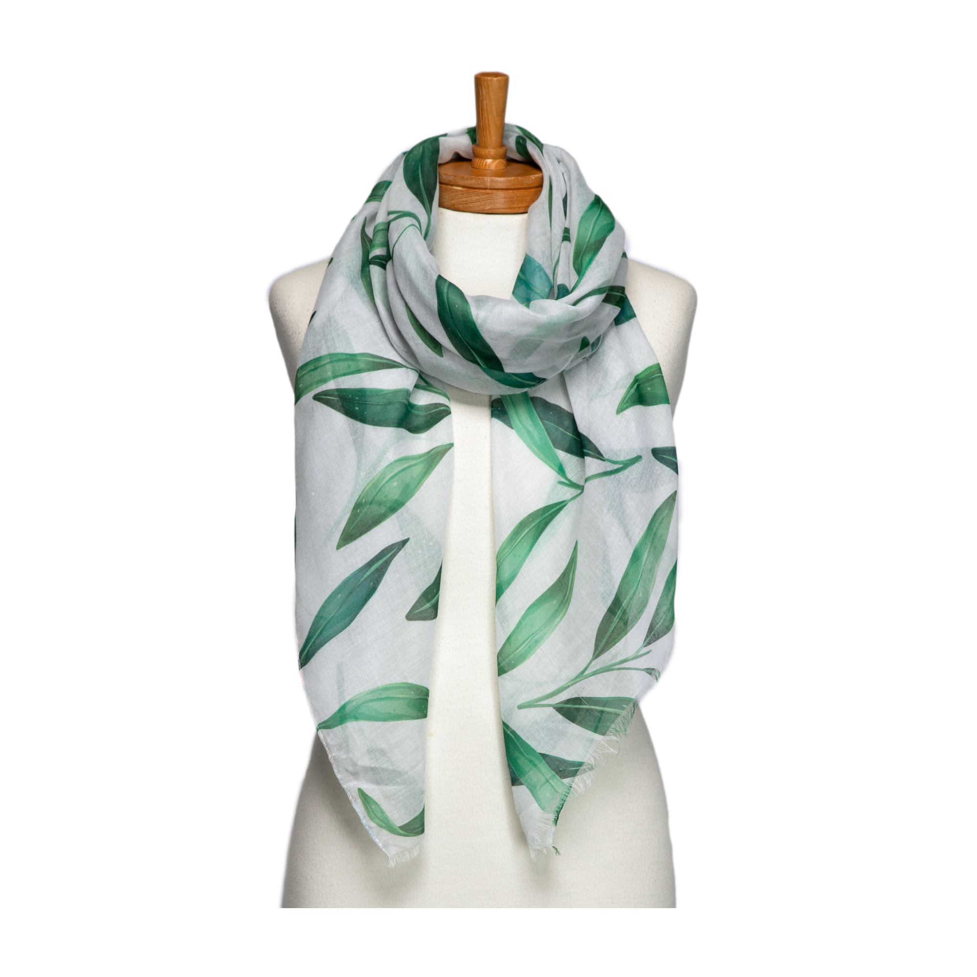 White Leaves Scarf