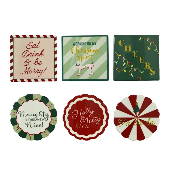 Assorted Ceramic Christmas Coasters