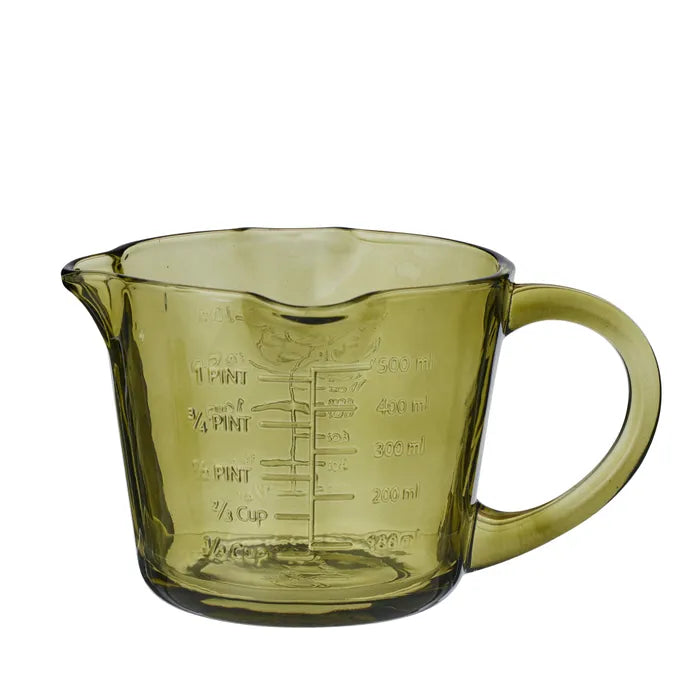 Lia Glass Measuring Jug 500ml Olive