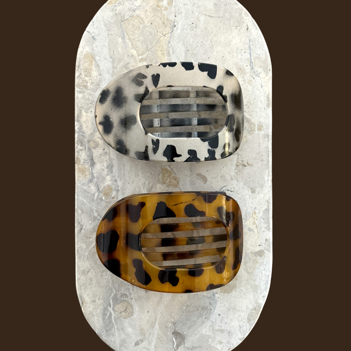 Flat Hair Claw Clip Dark Tort