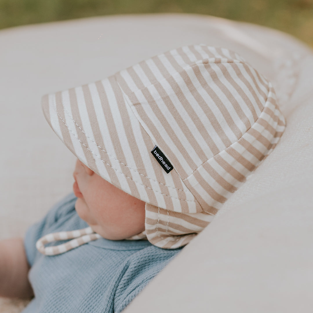 Legionnaire Flap Sun Hat Natural Stripe