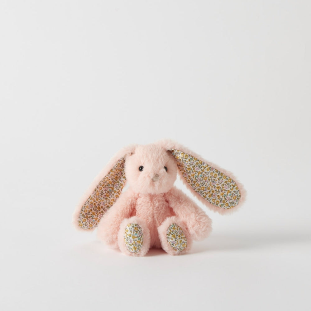 Floral Peach Bunny Rattle Small