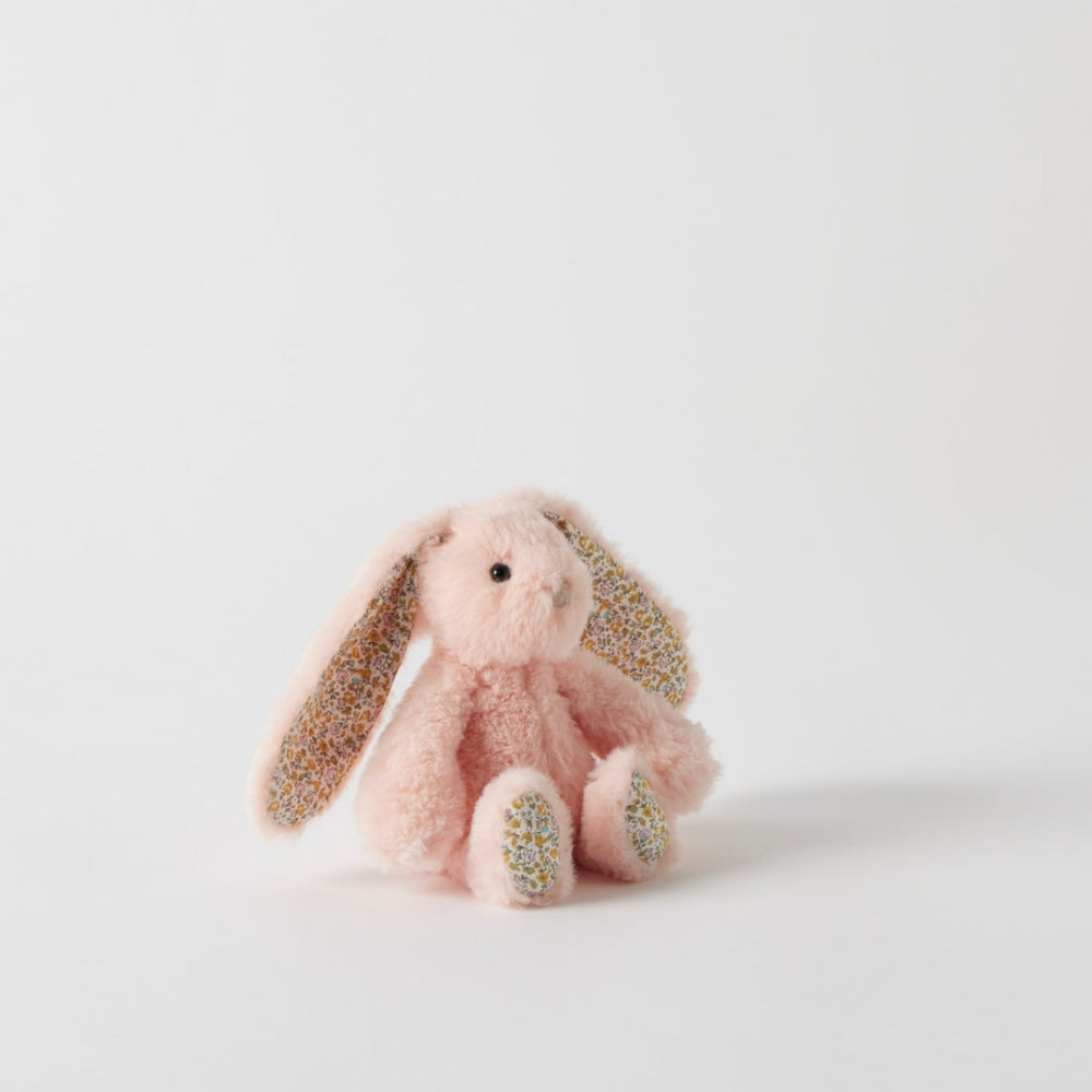 Floral Peach Bunny Rattle Small