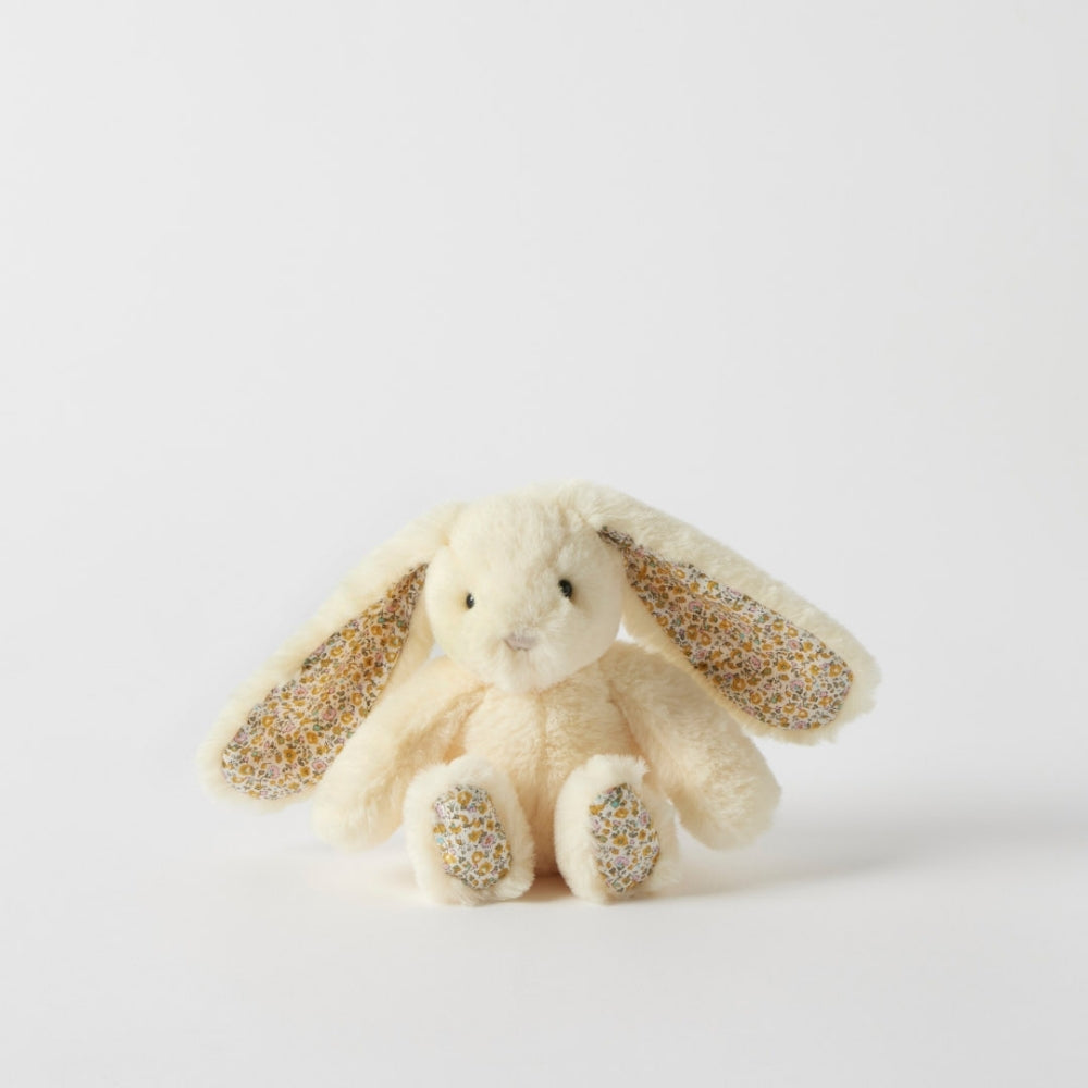 Floral Lemon Bunny Rattle Small