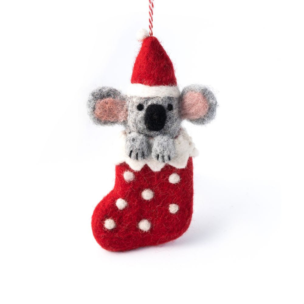 Koala Stocking Felt Christmas Decoration