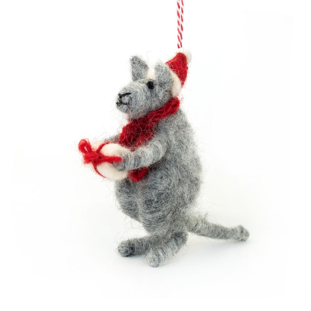 Kangaroo Kevin Felt Christmas Decoration