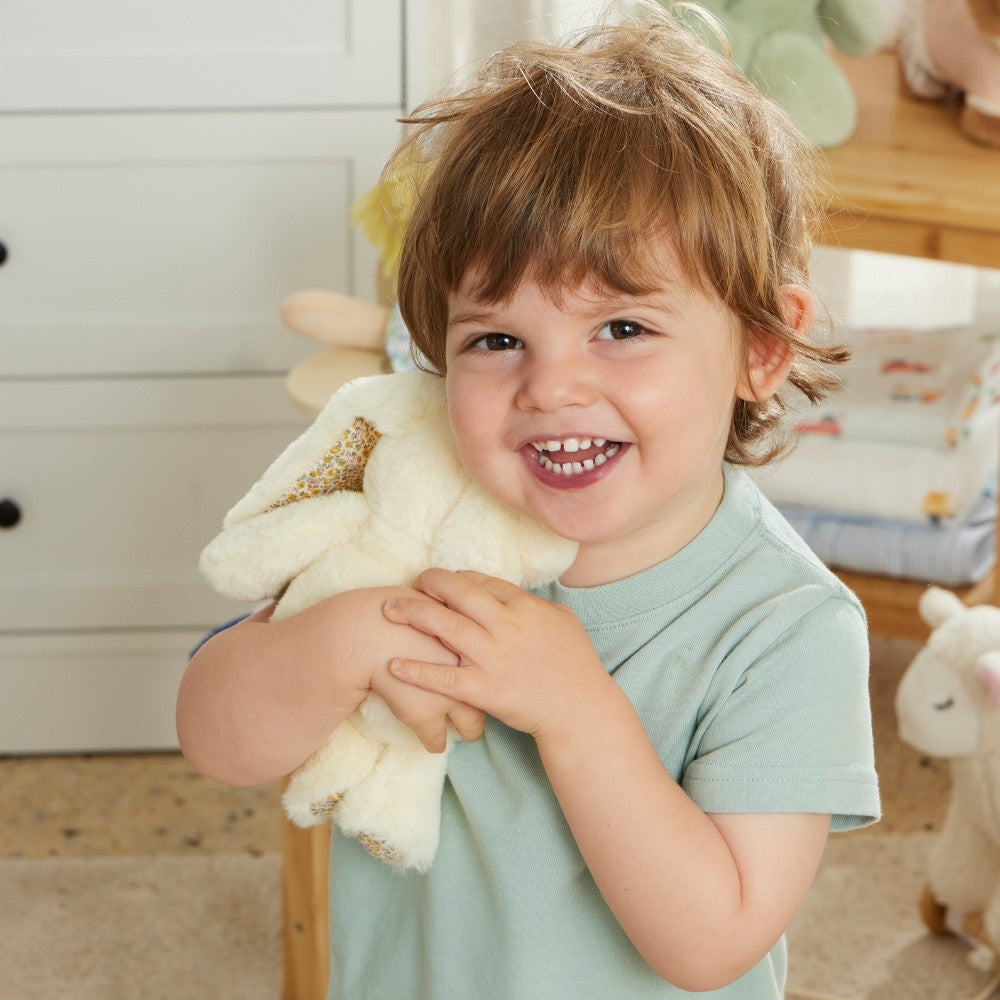 Floral Lemon Bunny Rattle Small