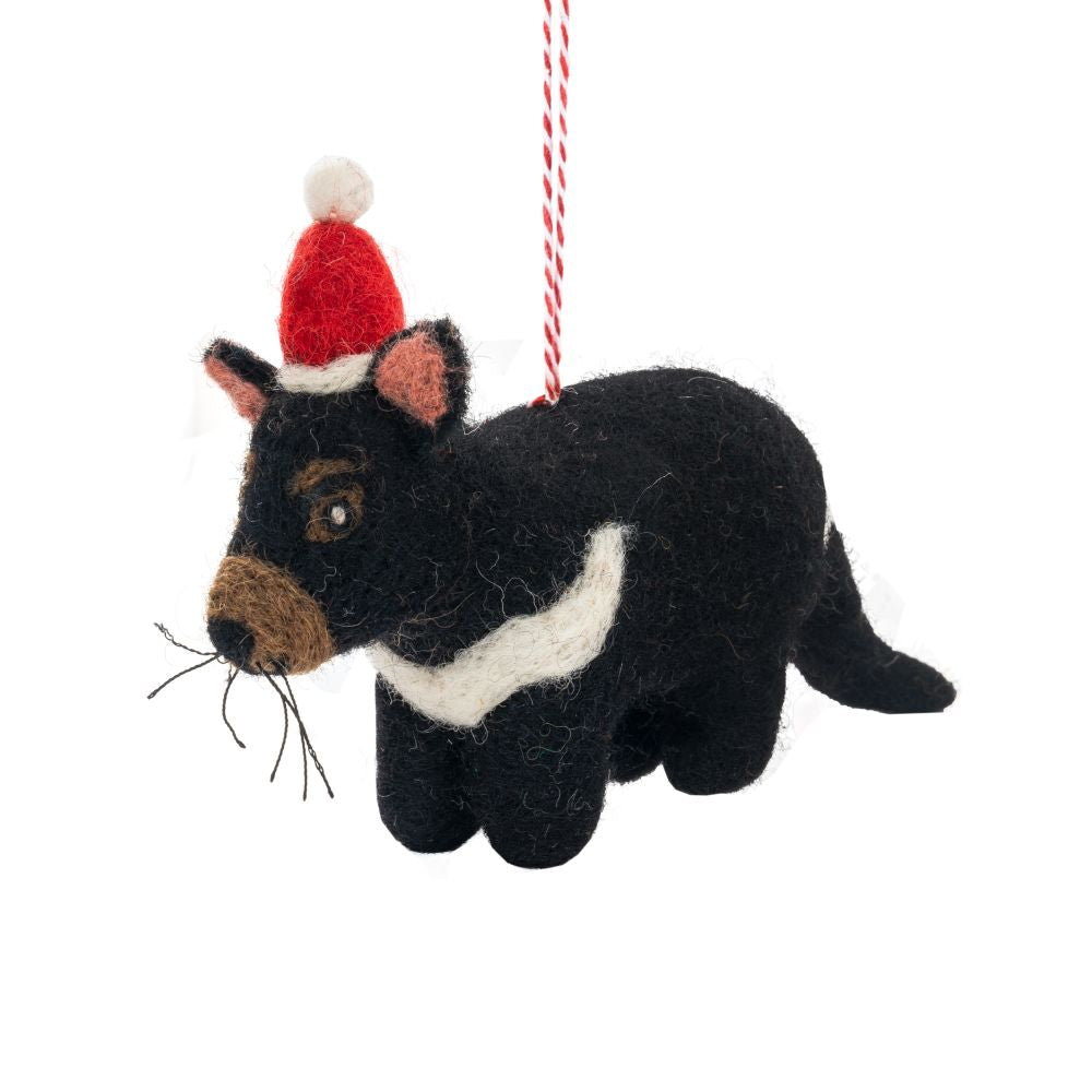 Tassie Devil Dave Felt Christmas Decoration