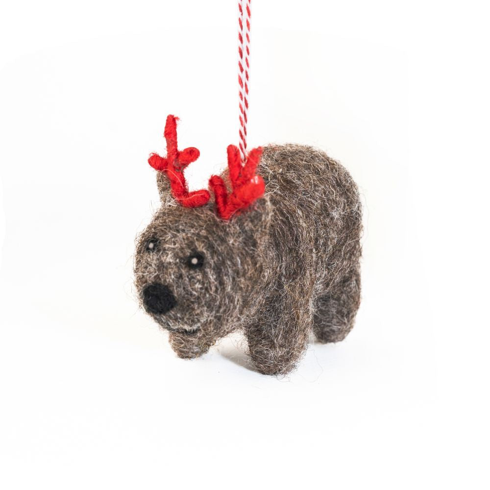 Wombat Wally Felt Christmas Decoration