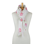 Pink Blooming Tulips Scarf