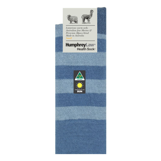 Fine Merino & Baby Alpaca Blend Health Sock Denim