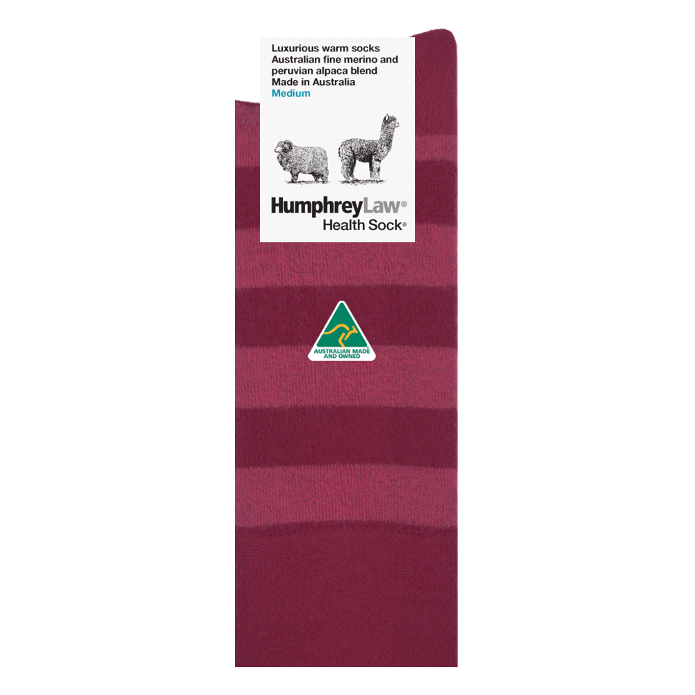 Fine Merino & Baby Alpaca Blend Health Sock Berry