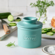 The Original Butter Bell® Crock Cafe Matte Aqua