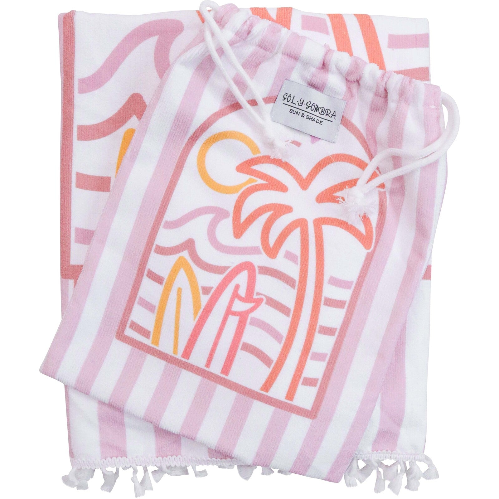 Kids Towel Poncho & Bag Summer Pinks