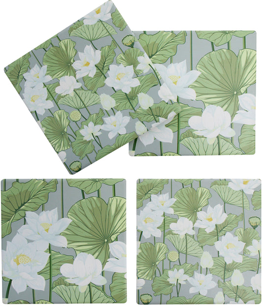 Water Lily Porcelain Coaster Set