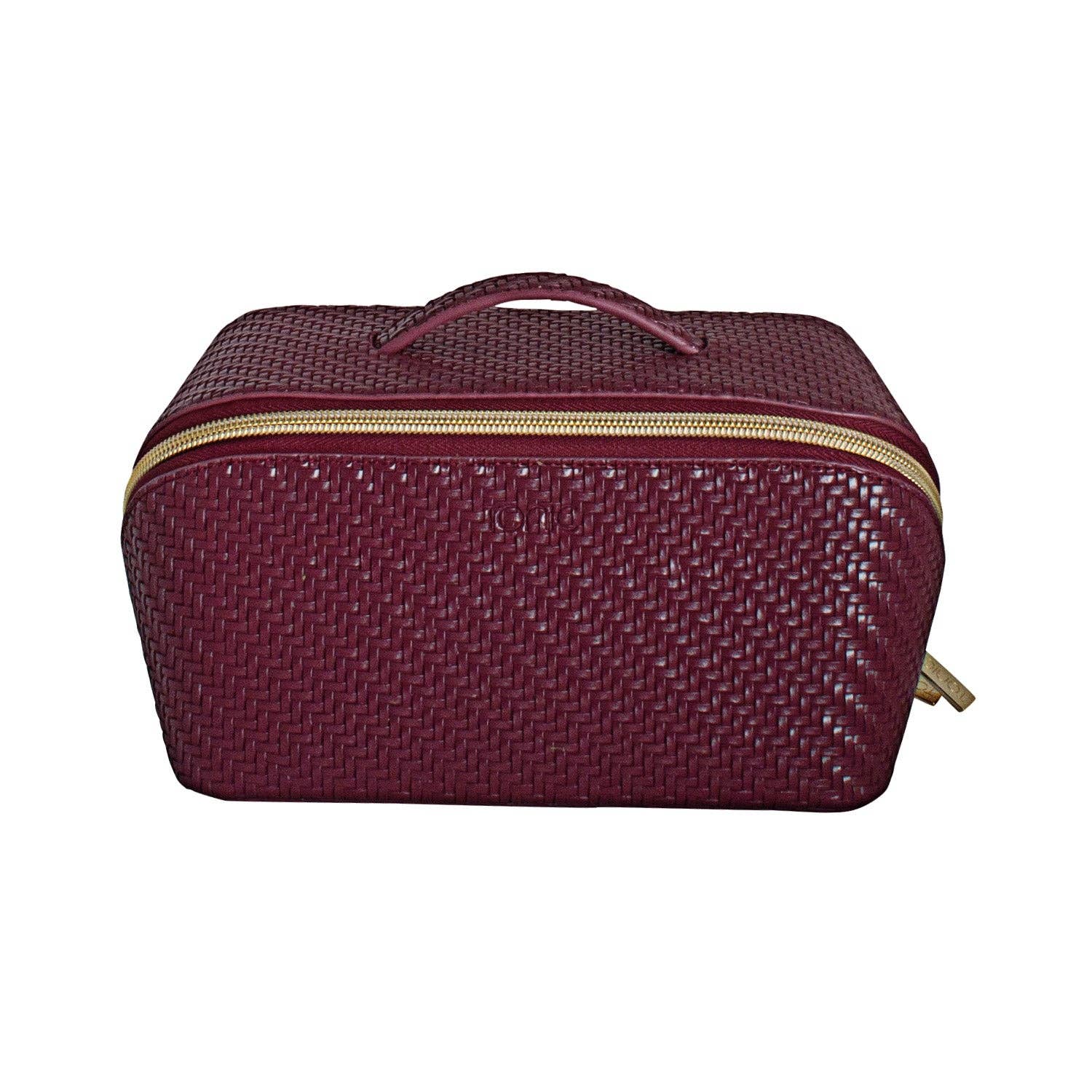 Herringbone Beauty Bag Medium Plum