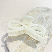 Willow Ribbon Claw Clip White