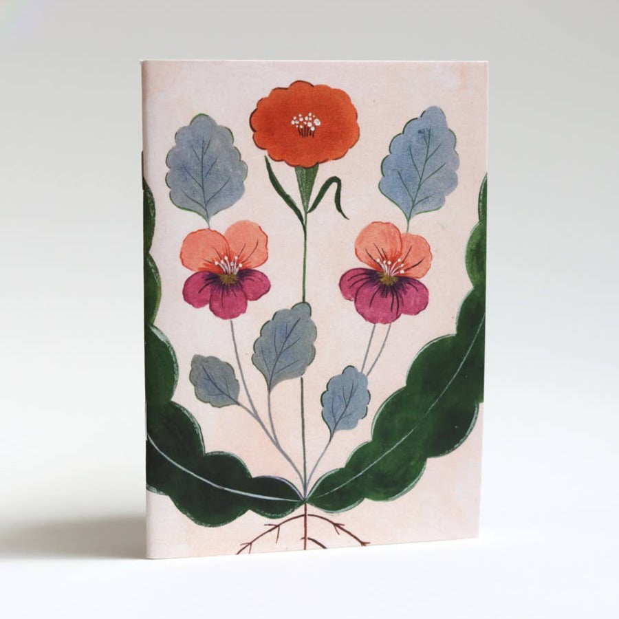 Vintage Red Flower Pocket Notebook