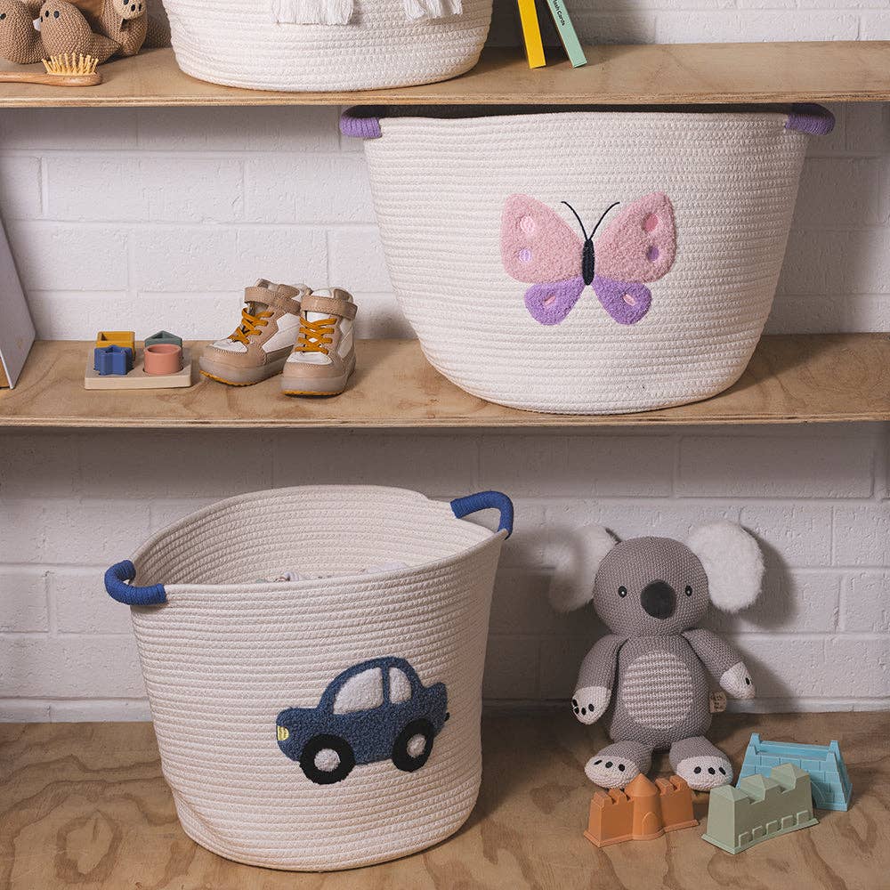 Cotton Rope Embroidered Hamper Car