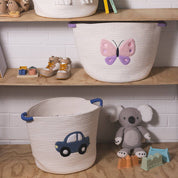 Cotton Rope Embroidered Hamper Car