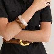 Angular Cuff Bangle Brown