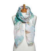 Cobalt Green Flower Mix Scarf