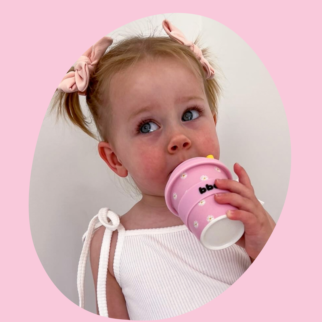 Reusable Babycino Bamboo Cup Daisy Baby in Pink 120ml