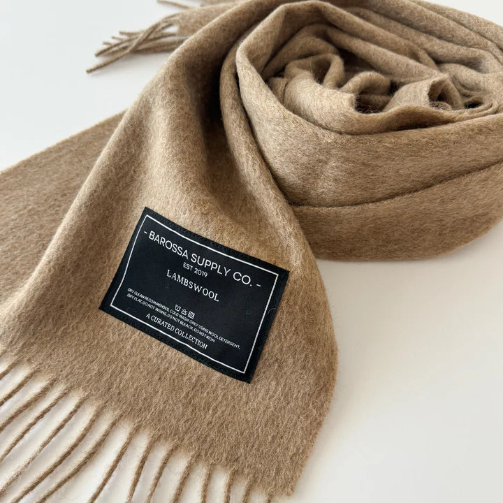 Camel Lambswool Scarf