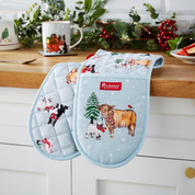 Double Oven Glove Christmas On The Farm