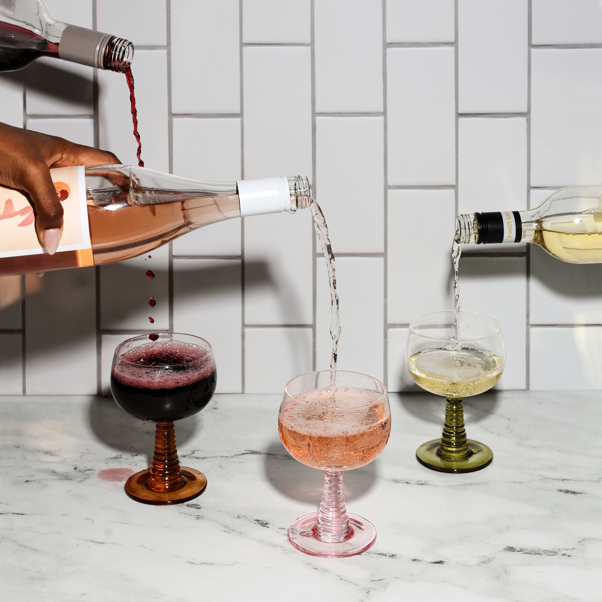 The Romy Wine Glasses Blush Set Of 2