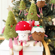 Fluffy Christmas Tree Sitting Decoration Small Green