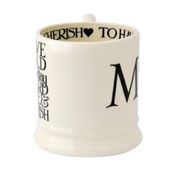 Black Toast Mr & Mrs Set of Two 1/2 Pint Mugs