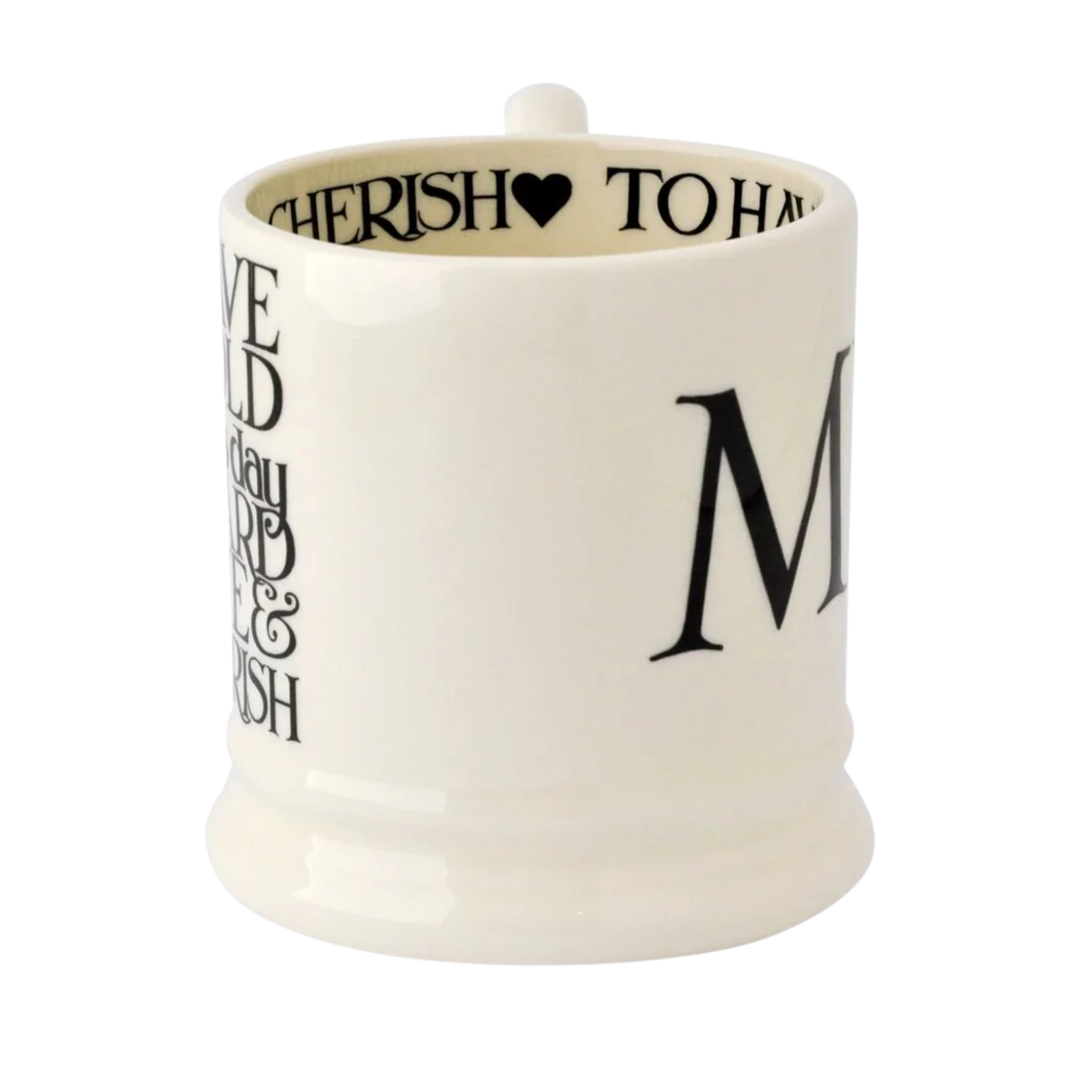 Black Toast Mr & Mrs Set of Two 1/2 Pint Mugs