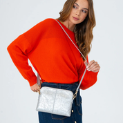 Bowery Crossbody Silver Crinkle