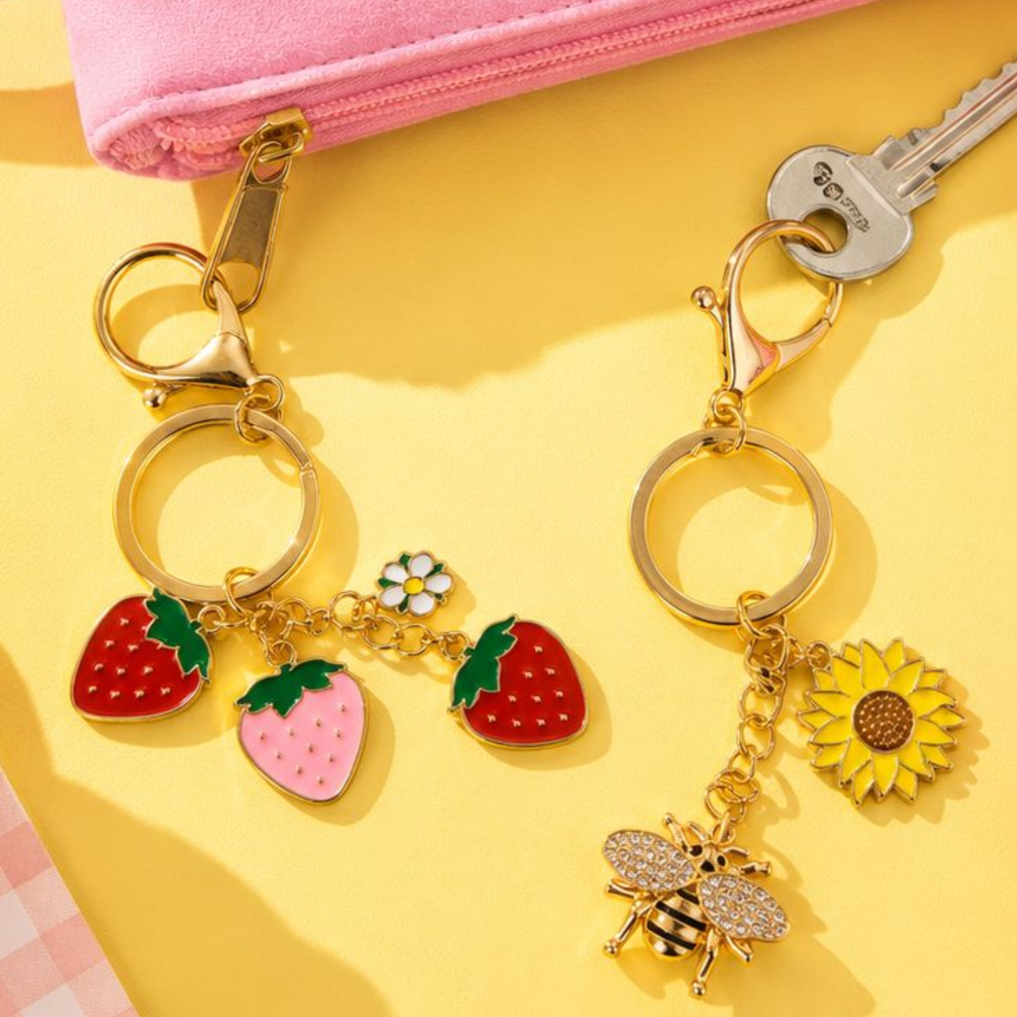 Strawberries Keyring Red