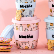 Reusable BambinoCino Bamboo Cup Tough Cookie in Pink (240ml)