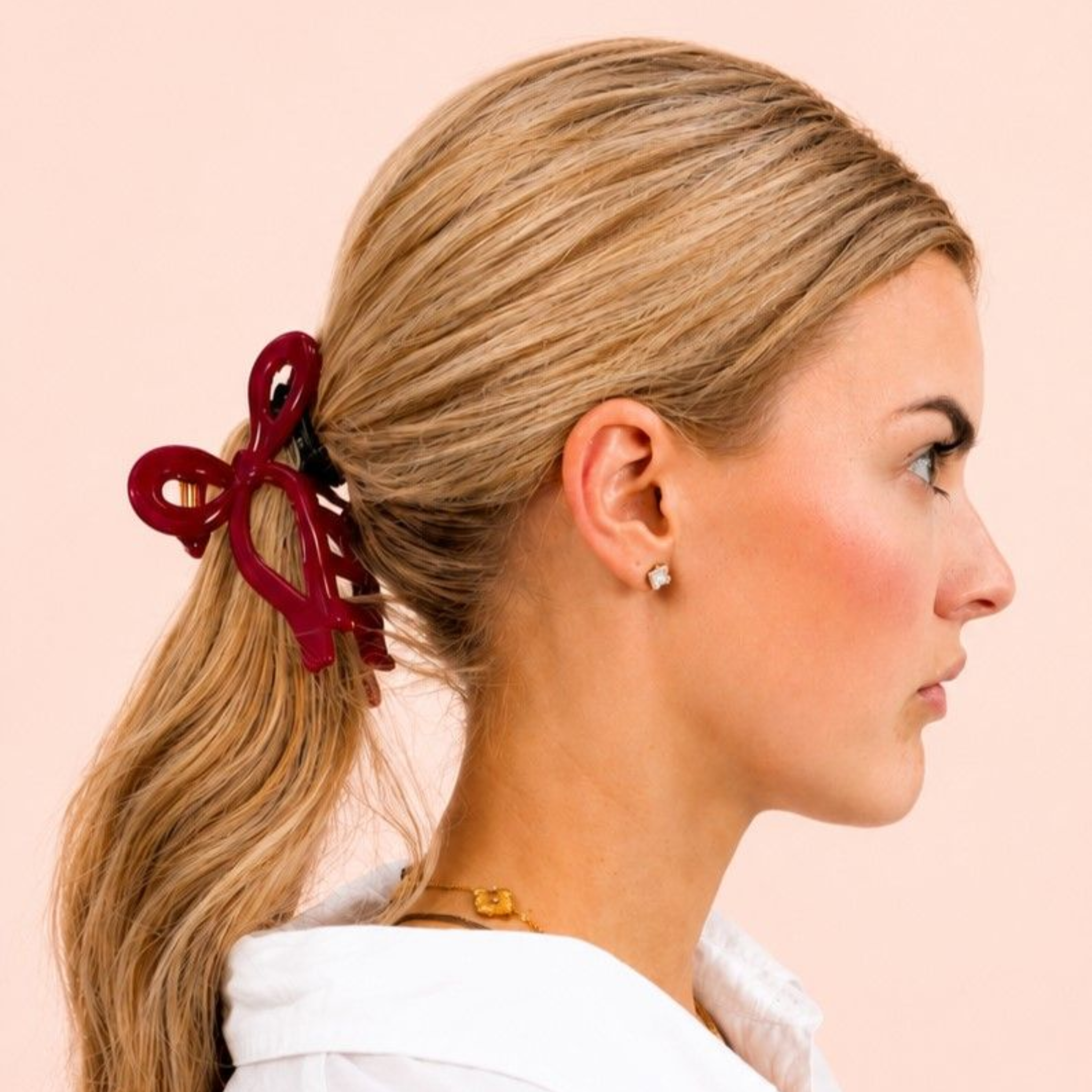 Bow Claw Clip Red