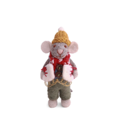 Felt Christmas Boy Mouse with Ice Skates Decoration Small