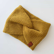 Twist Knit Wool Headband Mustard