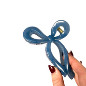 Bow Claw Clip Blue