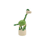 Wooden Dancing Push Puppet Dinosaur Green